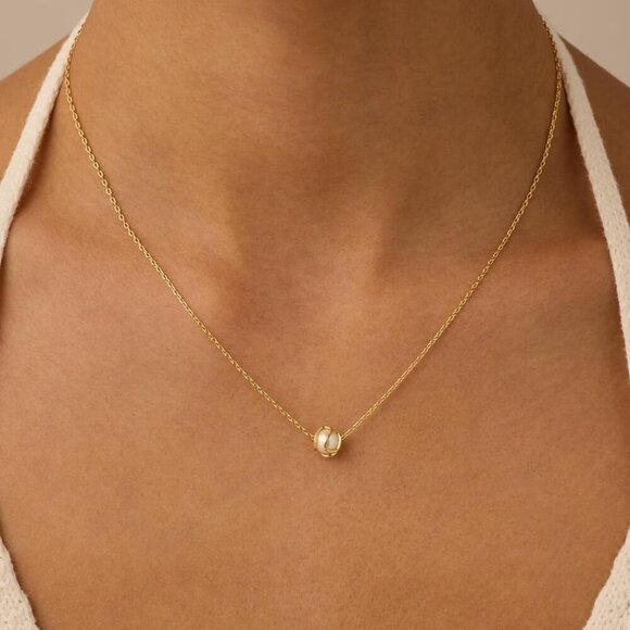 New 14K Gold Plated Pearl Jewelry Set for Women - Gold Pearl Necklace and Earrin - Picture 3 of 5